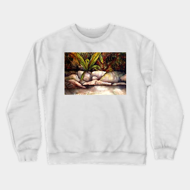 The Rock Pool Watercolour & Gouache Painting Crewneck Sweatshirt by Heatherian